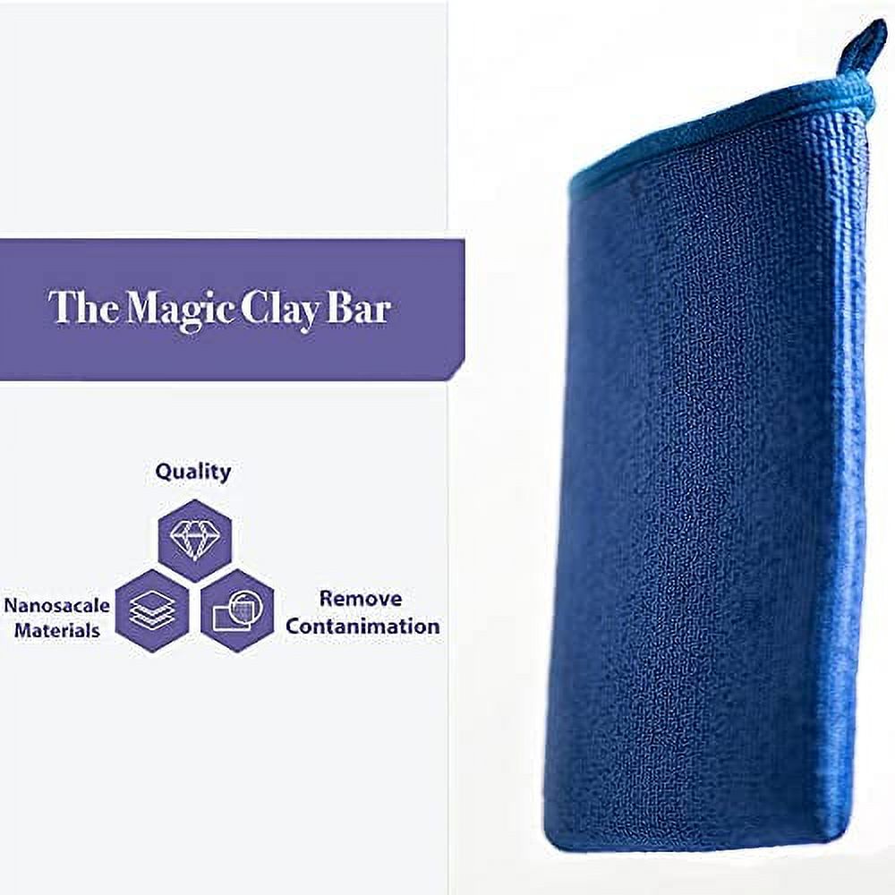 Ragnify Pack of 2 Clay Mitt Auto Detailing Medium Grade Alternative Mitt  for Flawless Removal of Surface Bonded Micro Contaminant (Blue) 